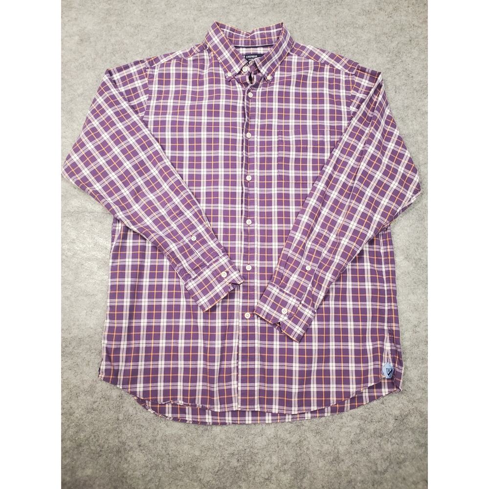 Cremieux Classics Men's Large Purple Plaid Button Down Shirt